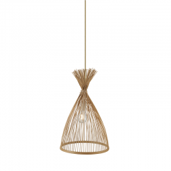 Aca TF661P30BO Φωτιστικό Οροφής Κρεμ/Μπεζ Bamboo Serifos