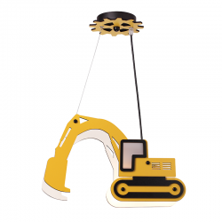 Aca ZM511P40Y Φωτιστικό Οροφής Κίτρινο Μπουλντόζα Vroom