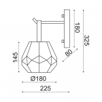 Aca V371481WC Φωτιστικό Επίτοιχο Απλίκα Μαύρο Diamondra