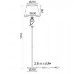 Aca TNK81490CG1F Επιδαπέδιο Φωτιστικό Χρυσό/Μαύρο Basilico