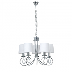 Aca TNK81490CR5P Φωτιστικό Οροφής Πολυέλαιος Ασημί/Λευκό Basilico