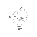 Aca V83LEDW13BK Φωτιστικό Επίτοιχο Απλίκα Led Μαύρο Lucido