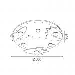 Aca ZM53LEDC50 Φωτιστικό Led Οροφής Διάστημα Nasa