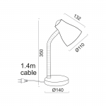 Aca SF1211R Φωτιστικό Γραφείου Κόκκινο Με Λευκό Yuppie