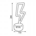 Aca X04341318 Διακοσμητικό Φωτιστικό Neon Led Αστραπή Μπαταρίας