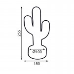 Aca X04455315 Cactus Διακοσμητικό Φωτιστικό Κάκτος Neon Led Μπαταρίας Πράσινο