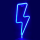 Aca X04986318 Διακοσμητικό Φωτιστικό Neon Μπαταρίας Αστραπή Μπλέ