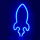 Aca X04876320 Διακοσμητικό Φωτιστικό Πύραυλος Neon Led Μπαταρίας/USB Μπλε