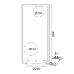 Aca OD91252TB Φωτιστικό Πορτατίφ Μαύρο Quadro