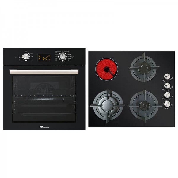 MultiHome MH-6060 Black Glass Φούρνος + MH-6109 Μικτή Εστία