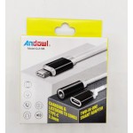 Andowl Q-A186 Μετατροπέας USB-C male σε 3.5mm / USB-C female