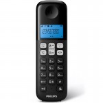 Philips D1612B/GRS Μαύρο (Ελληνικό Μενού) Διπλό ασύρματο τηλέφωνο ανοιχτή ακρόαση, φωτιζόμενη οθόνη