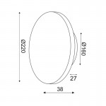 Aca ZM1710LEDWC Φωτιστικό Επίτοιχο Απλίκα Led Γκρι Eclipse