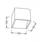 Aca L35037BK Φωτιστικό Επίτοιχο Απλίκα Led Μαύρο Cube Nephele
