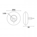 Aca SF78LED Φωτάκι Led Νυκτός Με 2 Usb Θύρες