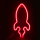 Aca X04874320 Διακοσμητικό Φωτιστικό Πύραυλος Neon Led Μπαταρίας Κόκκινο
