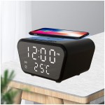 Ψηφιακό LED επιτραπέζιο ρολόι-ξυπνητήρι με ασύρματη φόρτιση Qi AY-21 Μαύρο