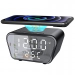 Ψηφιακό LED επιτραπέζιο ρολόι-ξυπνητήρι με ασύρματη φόρτιση Qi AY-21 Μαύρο