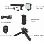 Live Streaming Set AY-49 – Τρίποδο Κινητού/Κάμερα με Φωτισμό Led και Μικρόφωνο – Vlogging Video Kit