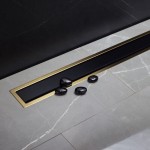 Pestan Karag Confluo Premium Gold Σιφόνι Δαπέδου Χρυσό 24K & Μαύρο Γυαλί 450 mm