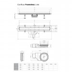 Pestan Karag Confluo Frameless Line Ευθύγραμμο Σιφόνι Δαπέδου Μαύρο γυαλί 300 mm