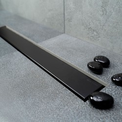 Pestan Karag Confluo Frameless Line Ευθύγραμμο Σιφόνι Δαπέδου Μαύρο Ματ 550 mm