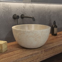 Karag Leyla SBP CREAM Πέτρινος νιπτήρας επικαθήμενος Ø40 x 20 εκ