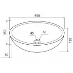 Karag Leonor SOP CREAM Πέτρινος νιπτήρας επικαθήμενος 45 x 35 x 15 εκ