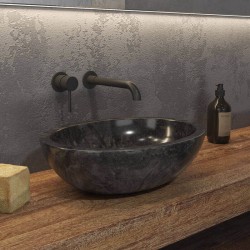 Karag Leonor SOP NERO Πέτρινος νιπτήρας επικαθήμενος 45 x 35 x 15 εκ