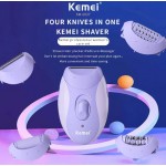 Kemei KM-6037 Επαναφορτιζόμενη Αποτριχωτική - Ξυριστική - Αφαίρεση σκληρύνσεων - Μασαζ Συσκευή 4 σε 1