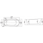 Karag Atena K-1527W 1700 x 705 Ακρυλική Μπανιέρα Λευκή