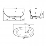 Karag Chiara K-1813 1700 Ακρυλική Μπανιέρα 1700 x 880 mm