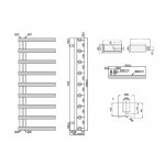 Karag Design 2 Θερμαντικό Σώμα Μπάνιου 16.8 x 50 x 124.5 cm