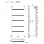 Karag Design 6-1200 Chrome Θερμαντικό Σώμα Μπάνιου 93 x 560 x 1200 mm