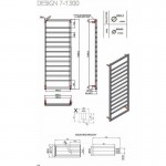 Karag Design 7-1300 Nero Θερμαντικό Σώμα Μπάνιου Μαύρο 107 x 500 x 1300 mm