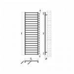 Karag Karnak 1700 Nero Θερμαντικό Σώμα Μπάνιου 85 x 500 X 1700 mm