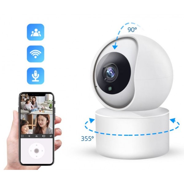 IP κάμερα παρακολούθησης WI-FI 4K εσωτερικού Χώρου με αμφίδρομη επικοινωνία Andowl Q-SX061