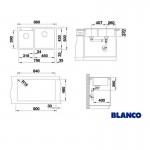 Blanco Pleon 9 (86 X 50 CM) Γρανιτένιος Νεροχύτης Volcano grey