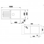 Blanco Zia XL 6 S 100x50 Γρανιτένιος Νεροχύτης White