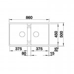 Blanco Zia 9 White Ένθετος Γρανιτένιος νεροχύτης 86x50 Λευκό