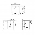 Blanco Naya 6 Anthracite Γρανιτένιος Νεροχύτης 61,5x51 Ανθρακί