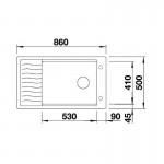 Blanco Elon XL 8 S 86x50 White Γρανιτένιος Νεροχύτης Λευκό