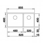 Blanco Subline 480/320-U Anthracite Γρανιτένιος Νεροχύτης Υποένθετος Ανθρακί 85,5x40