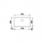 Blanco Subline 700-U White Γρανιτένιος Νεροχύτης Υποένθετος 70x40cm