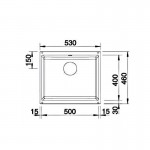 Blanco Subline 500U White 53x46 Γρανιτένιος Νεροχύτης Υποένθετος