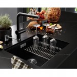 Blanco Subline 500U Black 53x46 Γρανιτένιος Νεροχύτης Υποένθετος