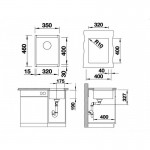 Blanco Subline 320-U Tartufo 32x46 Γρανιτένιος Νεροχύτης Υποένθετος