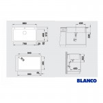 Blanco Naya XL 9 Black 86x51 cm Γρανιτένιος Νεροχύτης Ένθετος