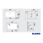 Blanco Naya XL 9 Anthracite 86x51 cm Γρανιτένιος Νεροχύτης Ένθετος