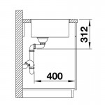 Blanco Subline 500-IF Steelframe Black 54,3x44,3 Επικαθήμενος Γρανιτένιος Νεροχύτης